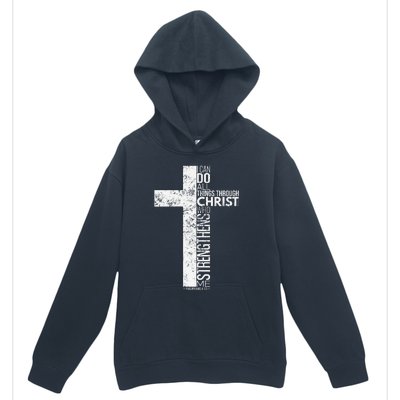 Cross With Philippians 413 Christian Urban Pullover Hoodie