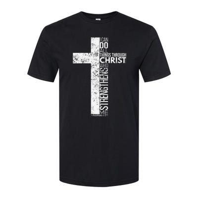 Cross With Philippians 413 Christian Softstyle CVC T-Shirt