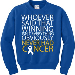 Cancer Winner Quote Kids Sweatshirt