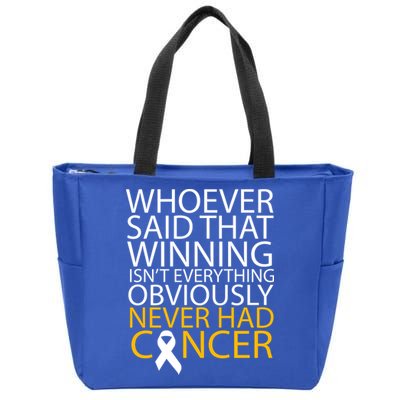 Cancer Winner Quote Zip Tote Bag