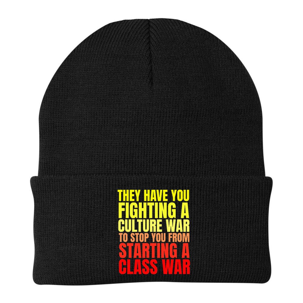 Class War Quote Anti Culture War Propaganda Radical Leftist Beanie