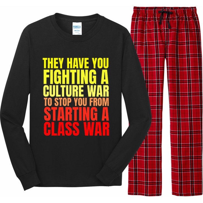 Class War Quote Anti Culture War Propaganda Radical Leftist Long Sleeve Pajama Set