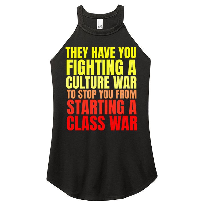 Class War Quote Anti Culture War Propaganda Radical Leftist Women's Perfect Tri Rocker Tank