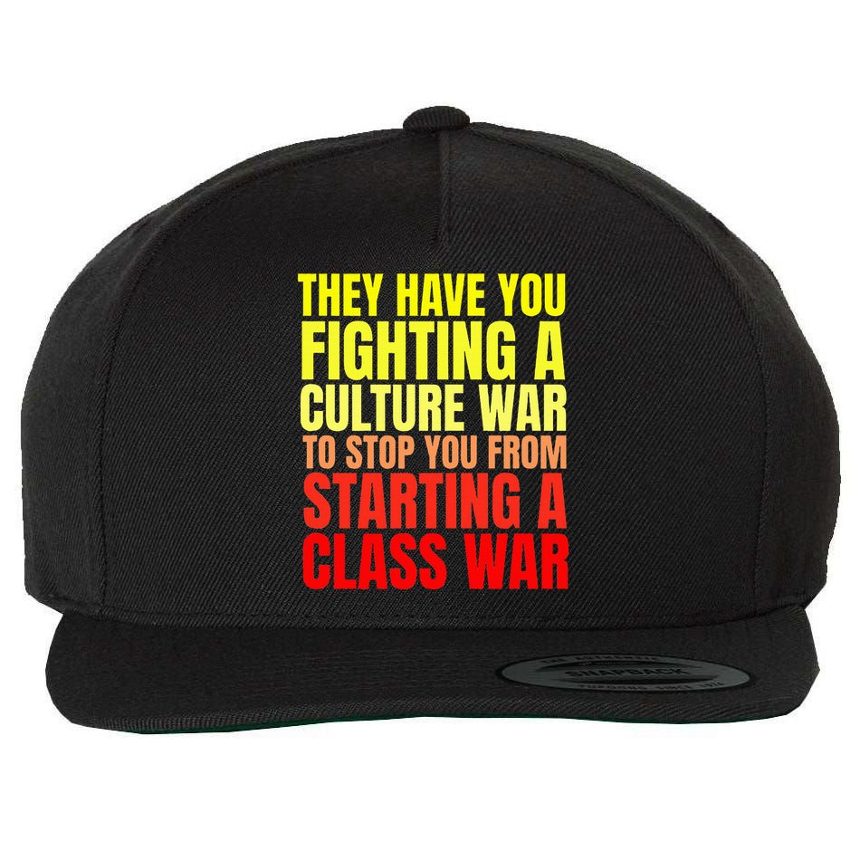 Class War Quote Anti Culture War Propaganda Radical Leftist Wool Snapback Cap