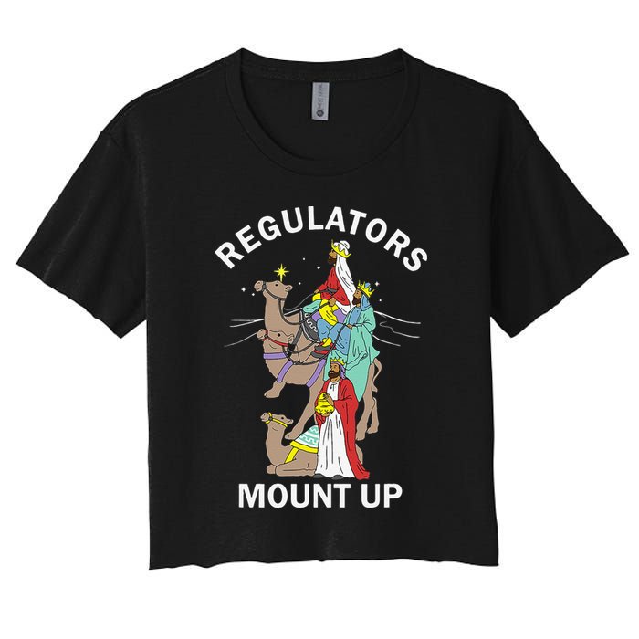 Christian Wise Regulators Mount Up Christmas Women's Crop Top Tee