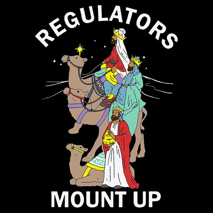 Christian Wise Regulators Mount Up Christmas Cropped Pullover Crew