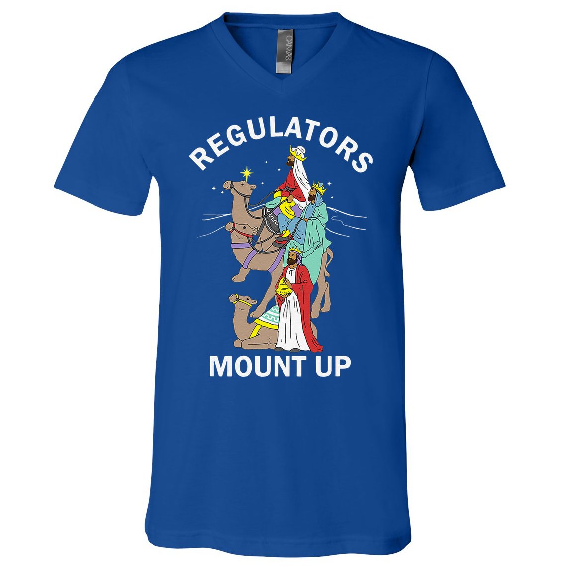 Christian Wise Regulators Mount Up Christmas V-Neck T-Shirt
