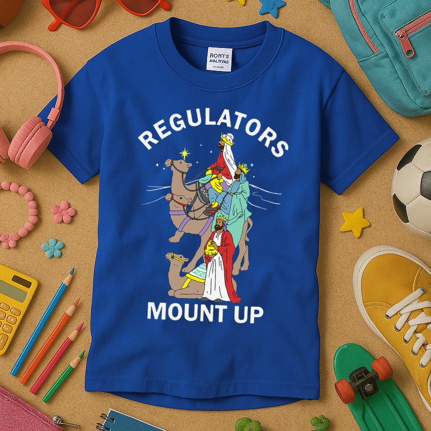 Christian Wise Regulators Mount Up Christmas Kids T-Shirt