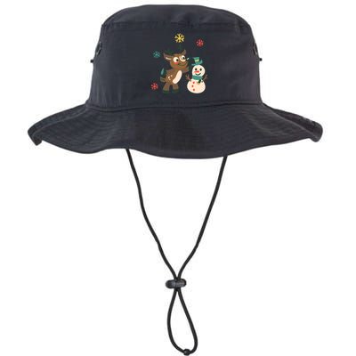 Cute Winter Reindeer Snowman Best Friends Bucket Hat