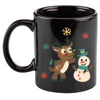 Cute Winter Reindeer Snowman Best Friends 11oz C Handle Ceramic Mug