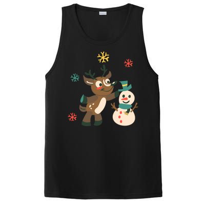 Cute Winter Reindeer Snowman Best Friends PosiCharge Competitor Tank