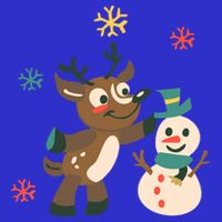 Cute Winter Reindeer Snowman Best Friends Apron