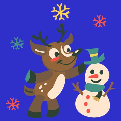 Cute Winter Reindeer Snowman Best Friends T-Shirt