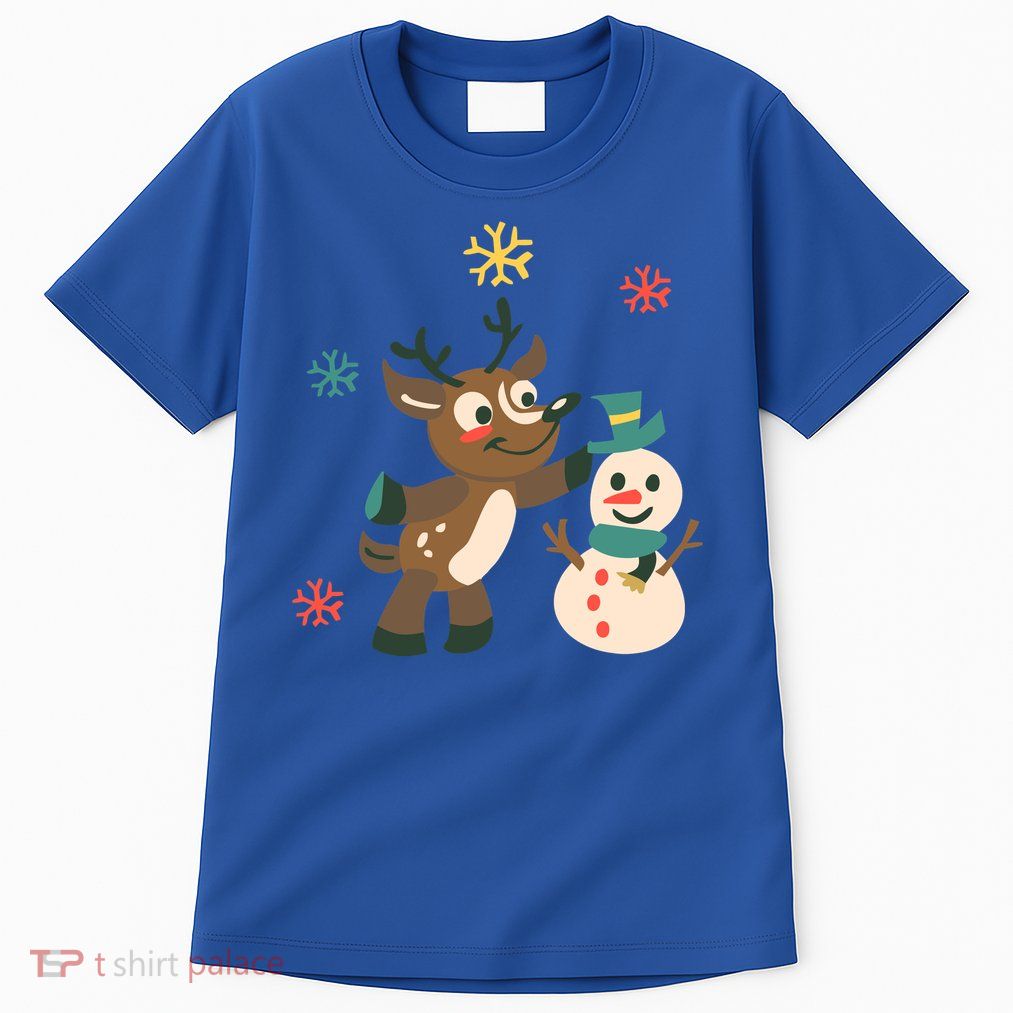 Cute Winter Reindeer Snowman Best Friends Tall T-Shirt
