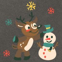 Cute Winter Reindeer Snowman Best Friends Cotton Canvas Backpack