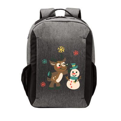 Cute Winter Reindeer Snowman Best Friends Vector Backpack