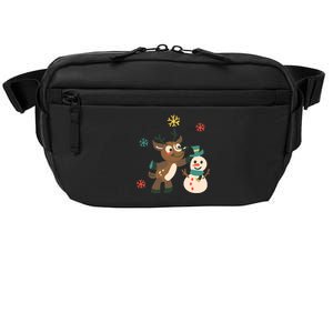 Cute Winter Reindeer Snowman Best Friends Crossbody Pack