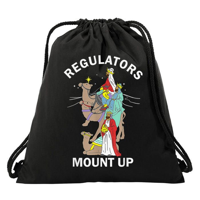 Christian Wise Regulators Mount Up Christmas Drawstring Bag