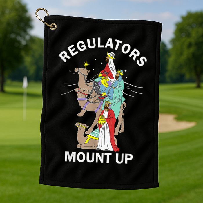 Christian Wise Regulators Mount Up Christmas Golf Towel