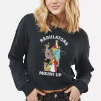Christian Wise Regulators Mount Up Christmas Cropped Pullover Crew