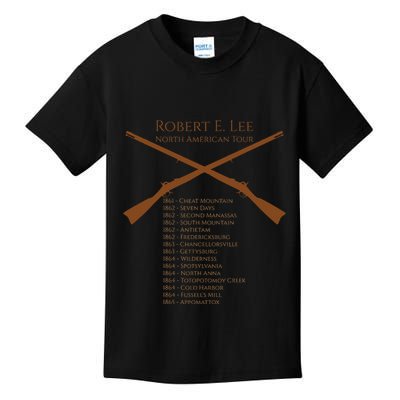 Civil War Robert E Lee North American Tour Kids T-Shirt