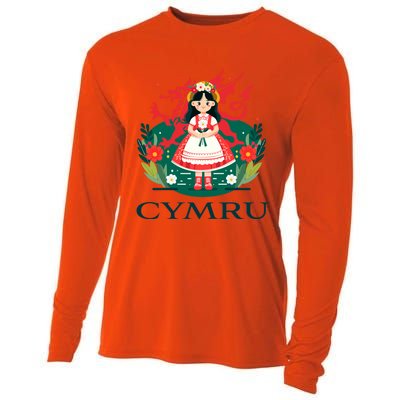 Cymru Wales Red Welsh Dragon Gift Cooling Performance Long Sleeve Crew