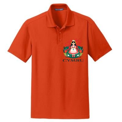 Cymru Wales Red Welsh Dragon Gift Dry Zone Grid Polo