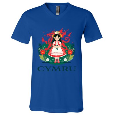 Cymru Wales Red Welsh Dragon Gift V-Neck T-Shirt