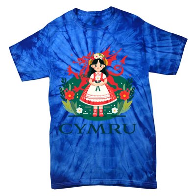 Cymru Wales Red Welsh Dragon Gift Tie-Dye T-Shirt