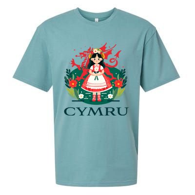 Cymru Wales Red Welsh Dragon Gift Sueded Cloud Jersey T-Shirt