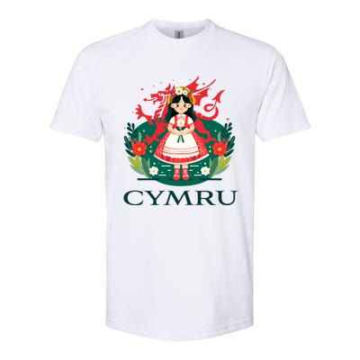 Cymru Wales Red Welsh Dragon Gift Softstyle CVC T-Shirt