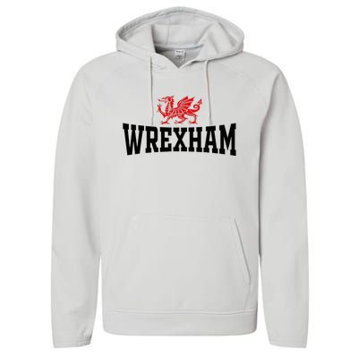 City Wales Red Dragon Wrecsam Cymru County Of Wales Performance Fleece Hoodie