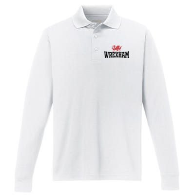 City Wales Red Dragon Wrecsam Cymru County Of Wales Performance Long Sleeve Polo