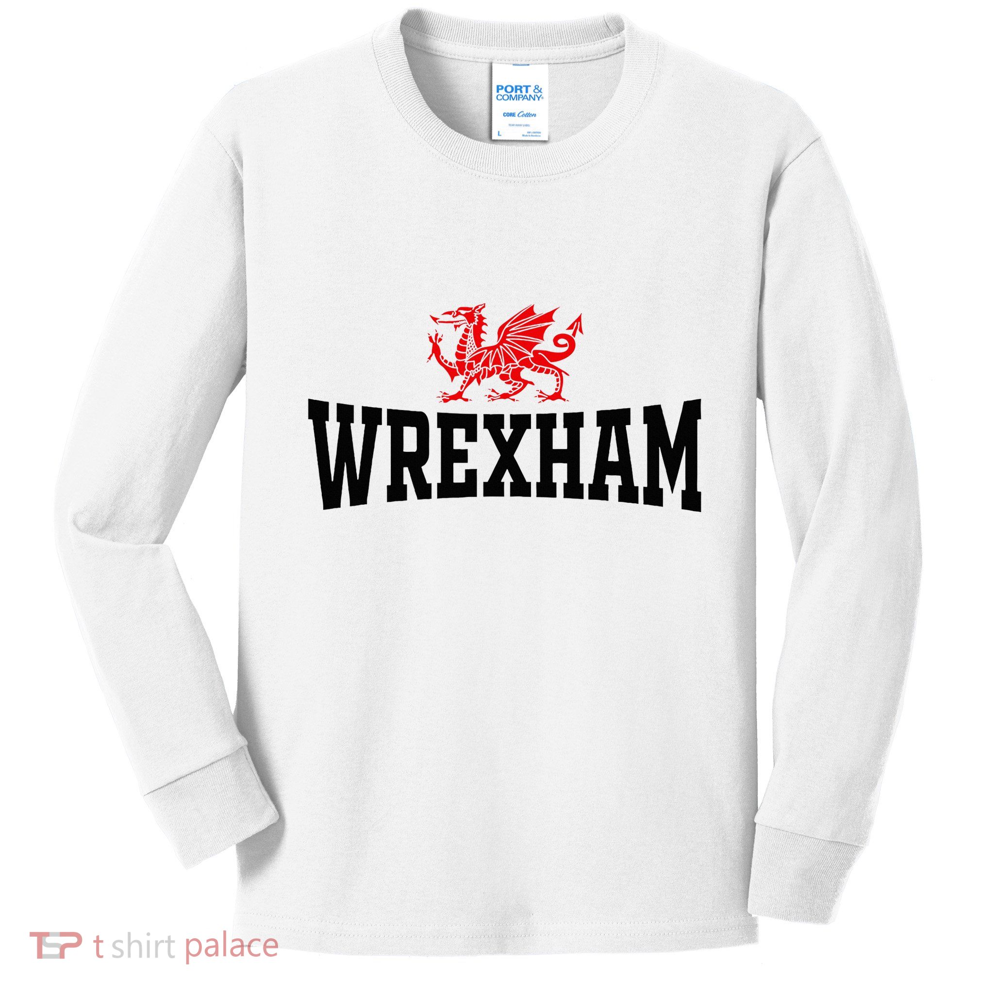 City Wales Red Dragon Wrecsam Cymru County Of Wales Kids Long Sleeve Shirt