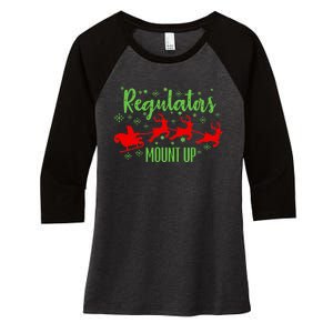 Christian Wise  Regulators Mount Up Christmas Women's Tri-Blend 3/4-Sleeve Raglan Shirt