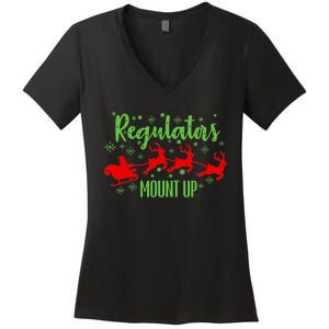 Christian Wise  Regulators Mount Up Christmas Women's V-Neck T-Shirt