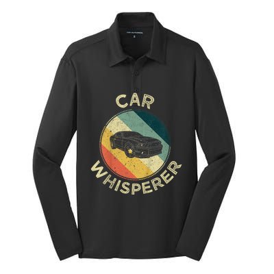 Car Whisperer Retro Vintage Auto Mechanic Fixer Racer Gift Silk Touch Performance Long Sleeve Polo