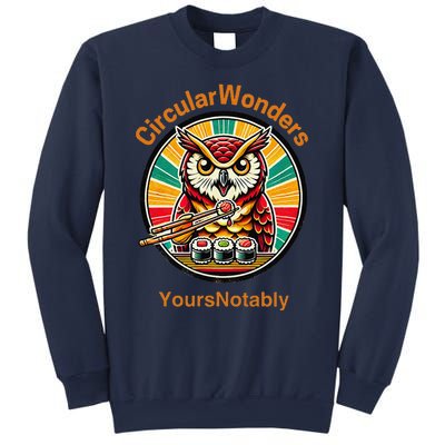 Circular Wonders Retro Owl Sushi And Chopsticks Sweatshirt