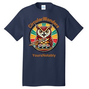 Circular Wonders Retro Owl Sushi And Chopsticks Tall T-Shirt