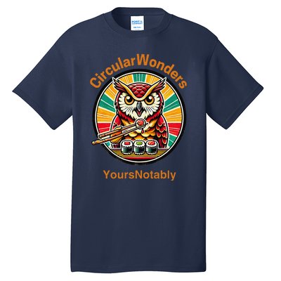 Circular Wonders Retro Owl Sushi And Chopsticks Tall T-Shirt