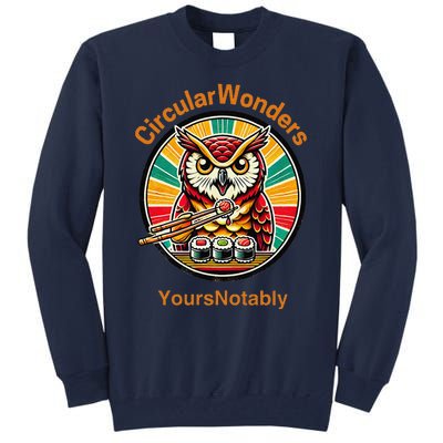 Circular Wonders Retro Owl Sushi And Chopsticks Tall Sweatshirt