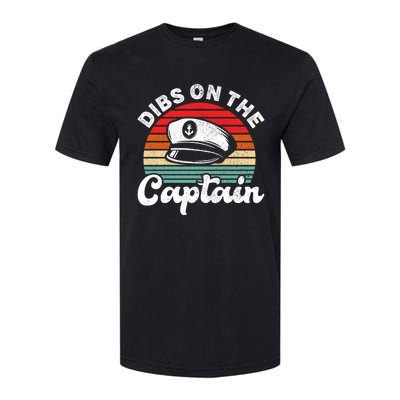 Captain Wife Retro Dibs On The Captain Captain Funny Gift Softstyle® CVC T-Shirt