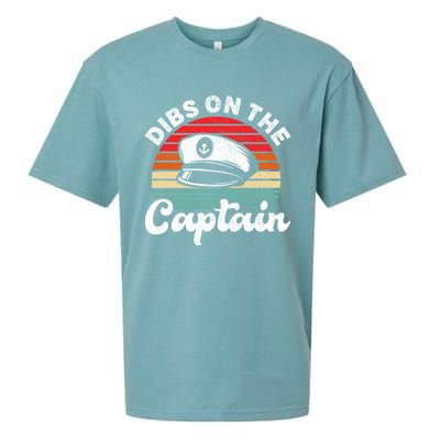 Captain Wife Retro Dibs On The Captain Captain Funny Gift Sueded Cloud Jersey T-Shirt