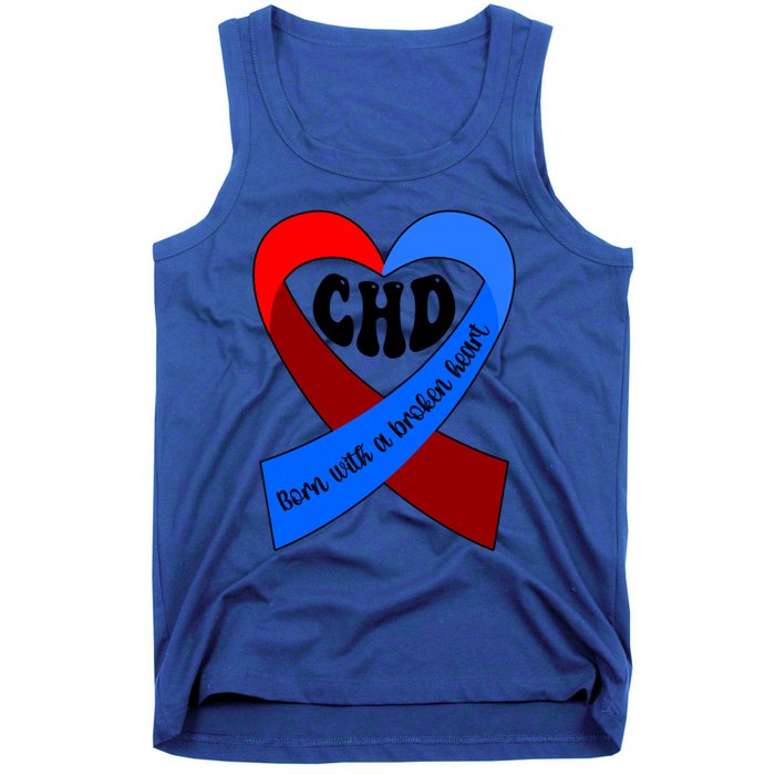 Chd Warrior Ribbon Congenital Heart Disease Awareness Gift Tank Top