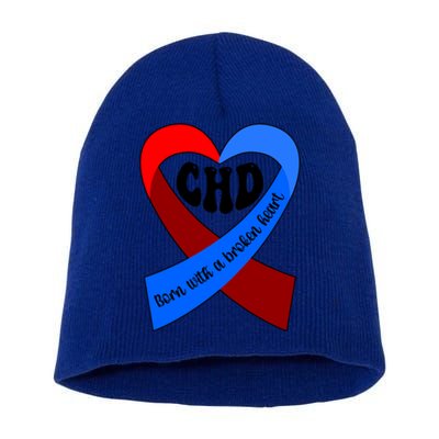 Chd Warrior Ribbon Congenital Heart Disease Awareness Gift Short Acrylic Beanie