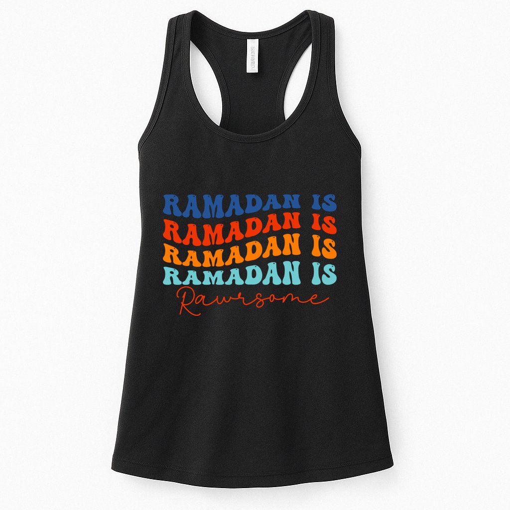 Cool Wavy Ramadan Is Rawrsome Womens Tank Top