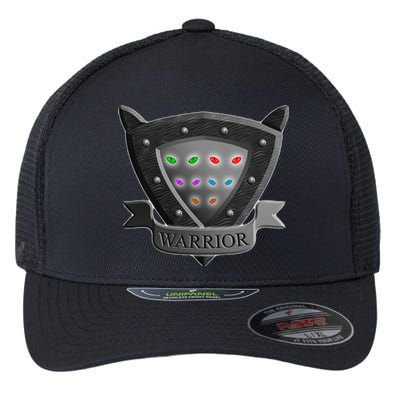 Cat Warrior Shield Eyes Funny Gift For Flexfit Unipanel Trucker Cap