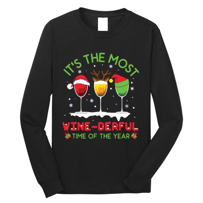 Christmas Wine Shirts Xmas Alcohol Pajama PJ Tops Long Sleeve Shirt