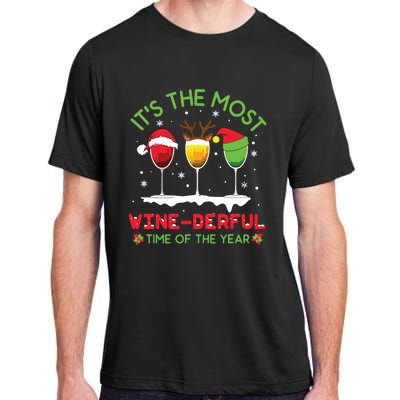 Christmas Wine Shirts Xmas Alcohol Pajama PJ Tops Adult ChromaSoft Performance T-Shirt