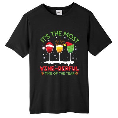 Christmas Wine Shirts Xmas Alcohol Pajama PJ Tops Tall Fusion ChromaSoft Performance T-Shirt